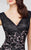 Montage by Mon Cheri - 217946 Cap Sleeve Intricate Lace Sheath Gown in Black