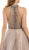 Poly USA - 7984 Sleeveless Beaded Halter A-line Dress in Neutral