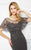Montage by Mon Cheri - 217947 Sheer Embellished Capelet Bateau Gown in Gray