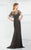 Montage by Mon Cheri - 217947 Sheer Embellished Capelet Bateau Gown in Gray