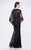 Montage by Mon Cheri - 217949 Cape Sheer Lace Evening Gown  in Black