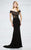 Montage by Mon Cheri - 217951 Off-the-Shoulder Beaded Lace Gown in Black and Neutral