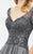 Montage by Mon Cheri - 217953W Short Sleeve Beaded Satin Gown in Gray