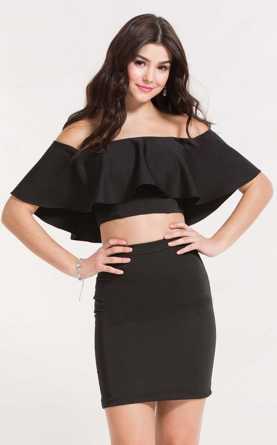Alyce Paris - 4490 Two Piece Off Shoulder Mini Dress