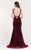Alyce Paris  - 8026 V-neck Velvet Trumpet Dress in Wine  Red