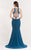Alyce Paris  - 8048 Halter Jersey Trumpet Dress in Green