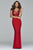 7992 Long jersey v-neck stretch dress with sequins