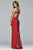 7992 Long jersey v-neck stretch dress with sequins