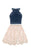 Alyce Paris  - 2646 Velvet and Lace Two Piece Cocktail Dress in Blue and Neutral