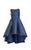 Alyce Paris  - 3697 Shiny Hi-Lo Trimmed Cocktail Dress in Blue