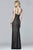 7995 Long v-neck with lace detail