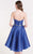 Alyce Paris  - 3701 Strapless Sweetheart Pleated Cocktail Dress in Blue