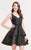 Alyce Paris  - 3705 Sleeveless Tiered Mikado Cocktail Dress in Black