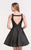 Alyce Paris  - 3707 Sleeveless V Neck A-Line Cocktail Dress in Black