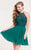 Alyce Paris - Strappy Beaded Halter Cocktail Dress 3717 in Green