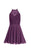 Alyce Paris  - 3717 Strappy Beaded Halter Cocktail Dress in Purple
