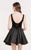 Alyce Paris  - 3728 Lace up Bateau Cocktail Dress in Black