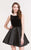 Alyce Paris  - 3728 Lace up Bateau Cocktail Dress in Black
