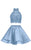 Alyce Paris  - 3735 Two Piece Halter Lace Cocktail Dress in Blue