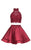 Alyce Paris  - 3735 Two Piece Halter Lace Cocktail Dress in Red