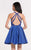 Alyce Paris  - 3750 Shimmering Beaded Halter Cocktail Dress in Blue