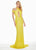 Ashley Lauren - 1560 Off Shoulder Halter Sequin Evening Dress In Yellow