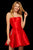 Sherri Hill - 52989 Strapless Crystal Beaded Taffeta Short Dress In Red