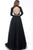 Jovani - 62282 High Neck A-line Long Dress In Black