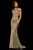 Sherri Hill - 52825 Off The Shoulder Fitted Glitter Evening Dress In Gold