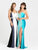Madison James - 16-381 Strapless Colorblock Dress In White