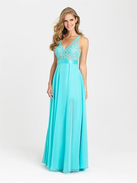 Madison James - 16-413 Dress in Aqua