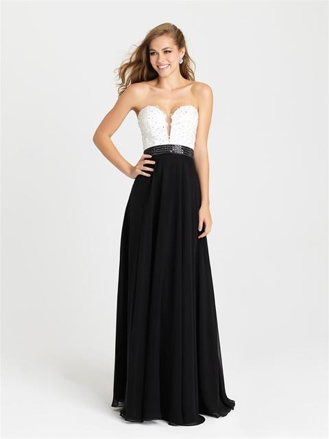 Madison James - 16-415 Dress in Ivory Black