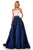 Sherri Hill - 52776 Two Piece Strapless Beaded Belt A Line Satin Dress In Pink and Blue
