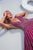 Blush - 7100 Sparkling Plunging V-Neck Beaded Evening Gown In Red