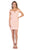 May Queen - MQ1597 Lace Deep Off-Shoulder Sheath Dress In Pink