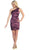 May Queen - Pleated One Shoulder Strap Cocktail Dress in Purple