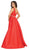 May Queen - Illusion Plunging Neck Sleeveless Satin A-Line Gown MQ1683 - 1 pc Ivory In Size 16 Available