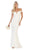 May Queen - MQ1596 Allover Lace Off Shoulder Lace Up back Mermaid Gown In White