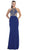 May Queen - Crisscrossed Cutout Jeweled Sheath Prom Gown