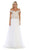 May Queen - MQ1626 Jeweled Applique Bodice Off Shoulder Gown In White