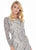 Ashley Lauren - 4122 Fully Beaded Long Sleeve Sheath Cocktail Dress In Silver