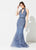 Ivonne D for Mon Cheri - 219D80 Embroidered High Halter Mermaid Gown In Blue
