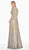 Ashley Lauren - Ombre Sequined V-neck A-line Dress 1456 In Silver and Gold