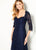 Cameron Blake - 219693 Beaded Lace Queen Anne Dress In Blue