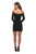 La Femme - 28182 Long Sleeve Off-shoulder Jersey Sheath Dress In Black