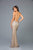 Scala - 48956 Sequined Halter Neck Fitted Dress In Gray and Silver