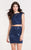 Alyce Paris  - 4465 Two Piece Sequined Cap Sleeves Short Dress in Blue