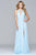 FAVIANA - 8001 CHIFFON DEEP V-NECK DRESS WITH LACE APPLIQUE