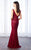 Cameron Blake - 217631 Laced Deep V-Neck Trumpet Dress in Red and Neutral