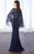 Cameron Blake - 217638 Laced Illusion Bateau Beck Trumpet Dress in Blue